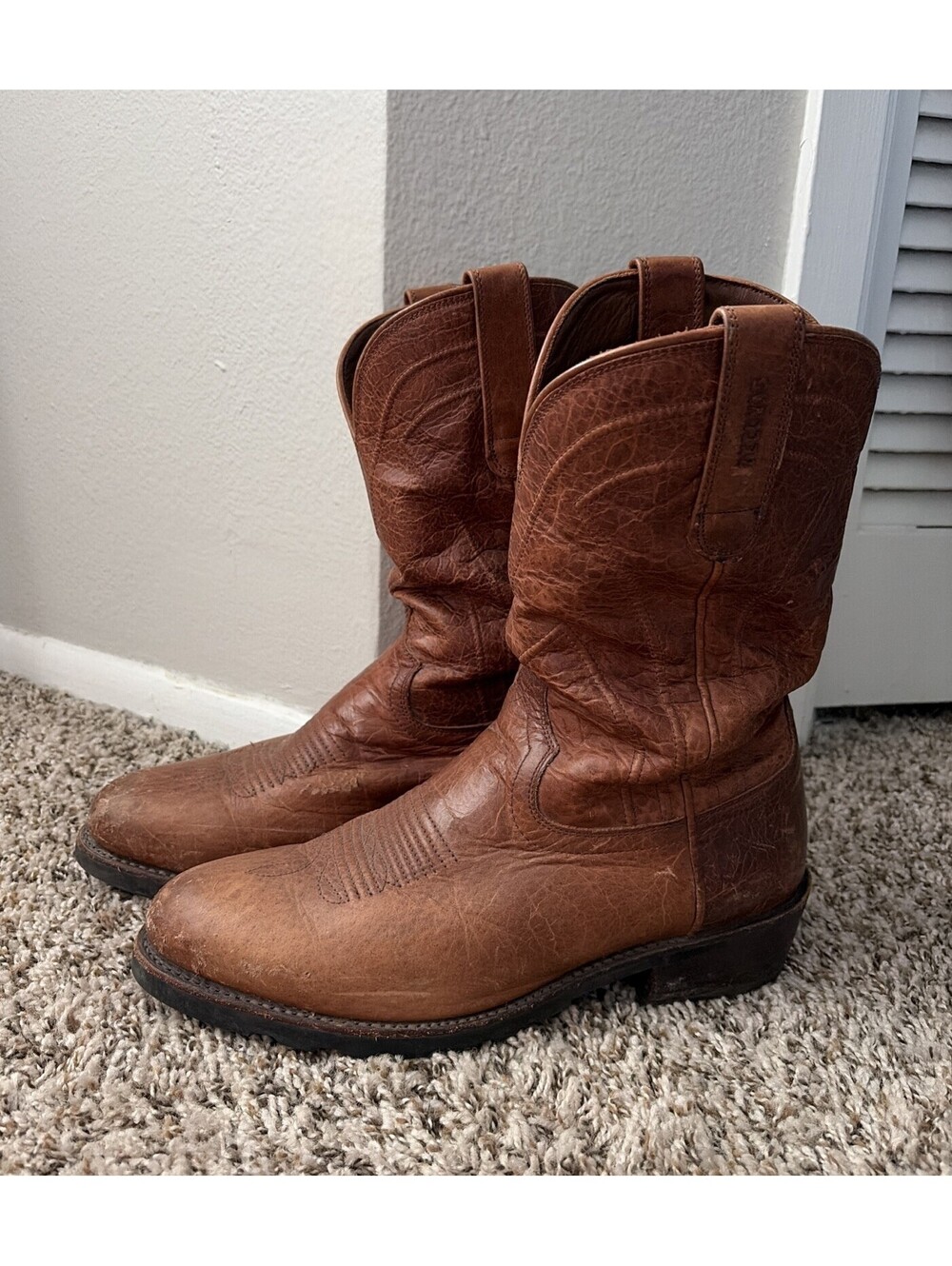 Tecovas The Bandera Boots Men’s 9.5 EE Brown Leather Western Cowboy Ranch Wear